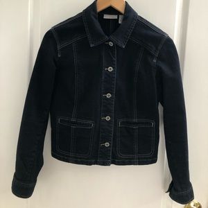 Chico’s Platinum Dark Wash Denim Jean Jacket NWOT
